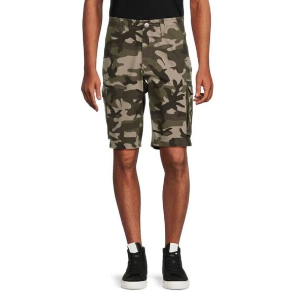 New TRUE RELIGION Size 33 Horseshoe Cargo Shorts with Pockets Dusty Camo - Picture 1 of 12